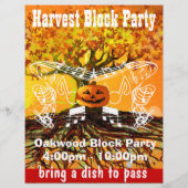 ハーベストブロックパーティーイベント又は秋イベントフライヤー チラシ (裏面)