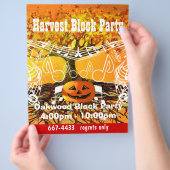 ハーベストブロックパーティーイベント又は秋イベントフライヤー チラシ (手)
