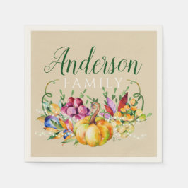 ハーベストブーケファミリーネーム秋 スタンダードカクテルナプキン