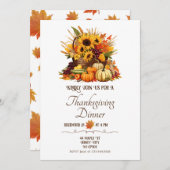 ハーベストブーケ&秋フラワー感謝祭ディナー 招待状 (正面/裏面)