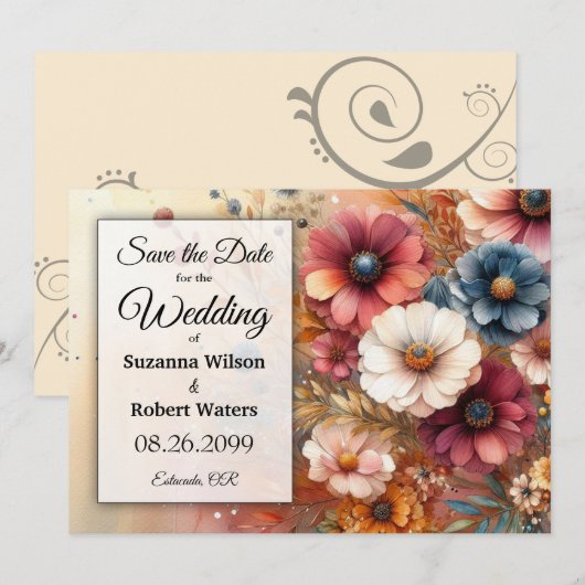 ハーベストペタルとペイントされたスカイ 招待状 (正面/裏面)