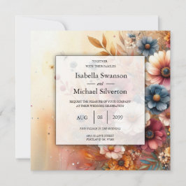 ハーベストペタルとペイントされたスカイ 招待状