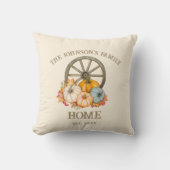 ハーベストホイール&パンプキンズオータム秋ファミリー名 クッション (正面)