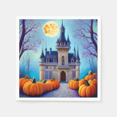 ハーベストムーンパンプキンキャッスル紙 スタンダードカクテルナプキン (正面)