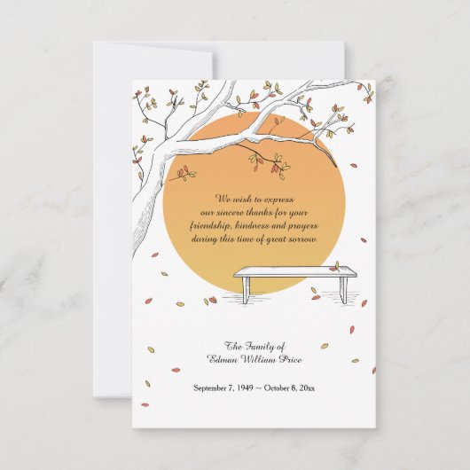 ハーベストムーン忌引サンキューカード 招待状 (正面)