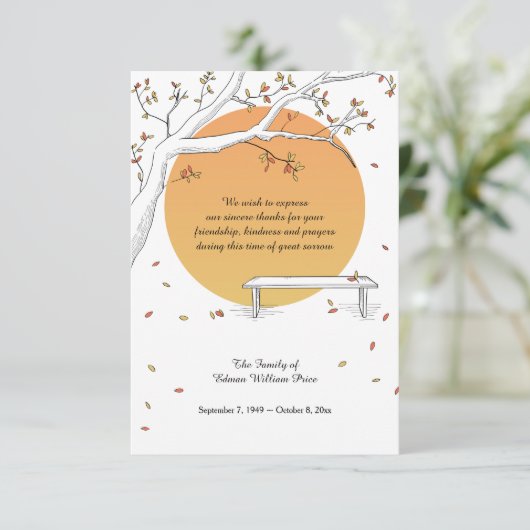 ハーベストムーン忌引サンキューカード 招待状 (スタンド正面)