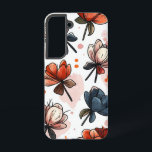 ハーベストリース SAMSUNG GALAXY S22ケース<br><div class="desc">深いオレンジとネイビー型枠花模様白熱［赤熱］光を放つの円形のリース。</div>