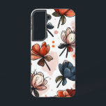 ハーベストリース SAMSUNG GALAXY S22ケース<br><div class="desc">深いオレンジとネイビー型枠花模様白熱［赤熱］光を放つの円形のリース。</div>
