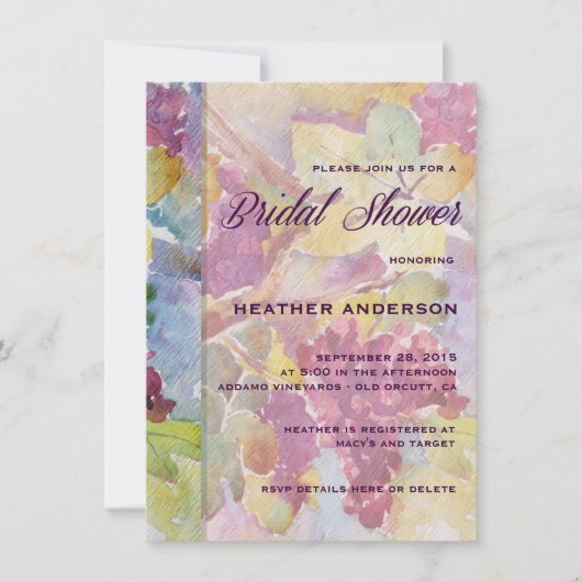 ハーベストヴィネヤードブライダルシャワー招待 招待状 (正面)