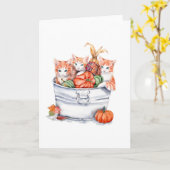 ハーベスト子猫たち カード (黄色い花)