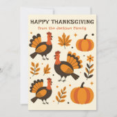 ハーベスト恵み七面鳥&カボチャ感謝祭 カード (正面)