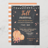 ハーベスト秋祭り パンプキン オータム イベント チョーク 招待状 (正面/裏面)