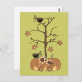 ハーベスト秋秋カボチャクロウ葉ズ ポストカード (正面/裏面)