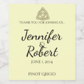 ハーベスト金ゴールドケルト結び目模様ワインラベル ワインラベル (シングルラベル)