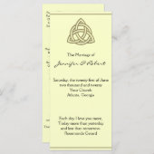 ハーベスト金ゴールドケルト結び目模様結婚式 プログラム (正面/裏面)