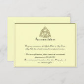 ハーベスト金ゴールド結婚ケルト結び目模様の挿入 エンクロージャーカード (正面/裏面)