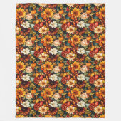 ハーベスト – インスパイアフローラパンプキンス季節的心地よい フリースブランケット (正面)