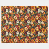 ハーベスト – インスパイアフローラパンプキンス季節的心地よい フリースブランケット (正面(横))