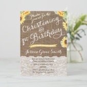 ハーベスト《キリスト教》洗礼式や命名式と女の子のための最初の誕生日 招待状 (スタンド正面)