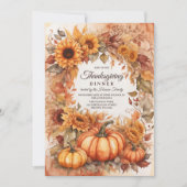 ハーベスト スプレンダー 水彩 タイムズ 感謝祭 招待状 (正面)