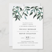 ハーベスト セージ | 水彩 結婚式招待状 招待状 (正面)