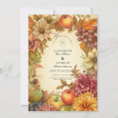 ハーベスト フラワル 秋のウェディング 招待状 (正面)