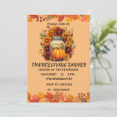ハーベスト ブレッシング ジャー 感謝祭 招待状カード 招待状 (スタンド正面)