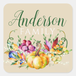 ハーベスト・ブーケ ファミリー ネーム 秋 スクエアシール