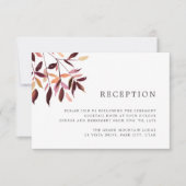 ハーベスト | 水彩の葉の受付カード 招待状 (正面)