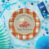 ハーベスパーソナライズされたトパンプキントラック感謝祭 ペーパープレート (パーティー)