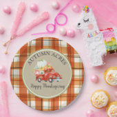 ハーベスパーソナライズされたトパンプキントラック感謝祭 ペーパープレート (パーティー)