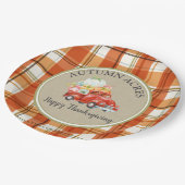 ハーベスパーソナライズされたトパンプキントラック感謝祭 ペーパープレート (アングル)