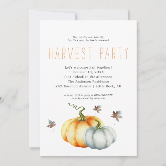 ハーベモダンストディナーパーティの招待状 シーズンカード (正面)