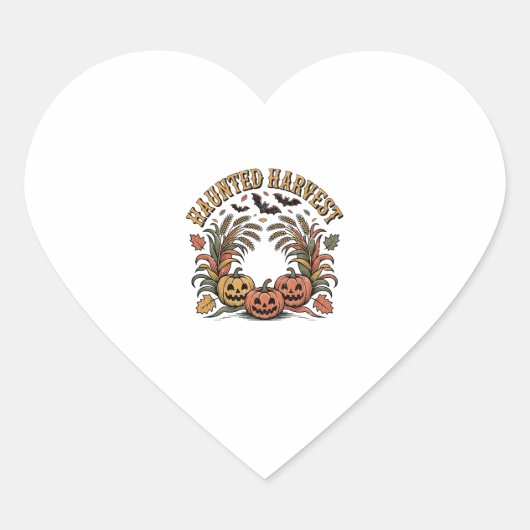 ハーベ幽霊のよく出るストレトロハロウィーンパンプキン ハートシール (正面)