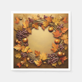 ハーベ素朴スト：リース収穫 スタンダードカクテルナプキン