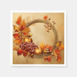 ハーベ素朴スト：リース収穫 スタンダードカクテルナプキン