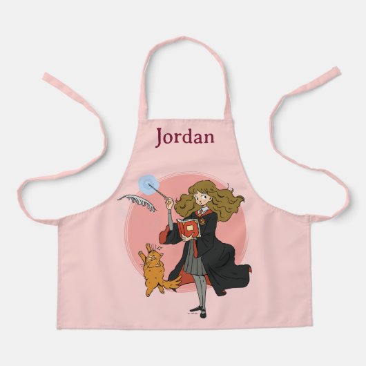 ハーマイオニーとクロクシャンクスWingardium Leviosa エプロン (正面)