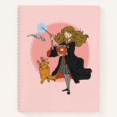 ハーマイオニーとクロクシャンクスWingardium Leviosa ノートブック (正面)