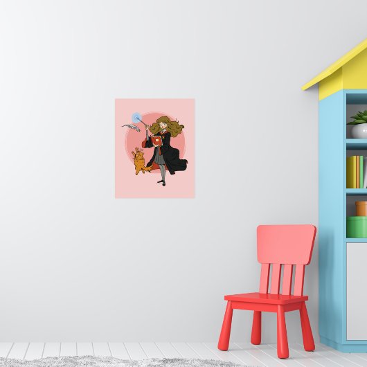 ハーマイオニーとクロクシャンクスWingardium Leviosa ポスター (子ども部屋1)