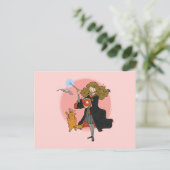 ハーマイオニーとクロクシャンクスWingardium Leviosa ポストカード (スタンド正面)