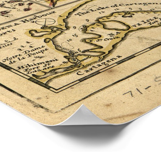 ハーマン・モルによる北アメリカの地図(1715年) ポスター (角)