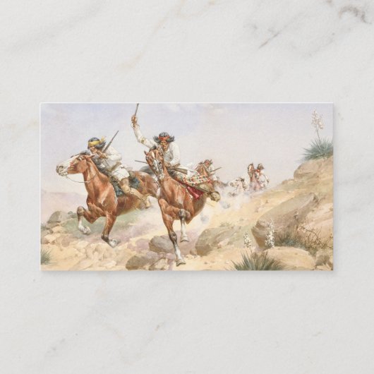 ハーマンWハンセンApacheインディアンオン馬 名刺 (裏面)