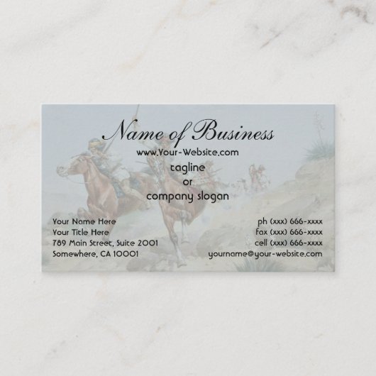 ハーマンWハンセンApacheインディアンオン馬 名刺 (正面)