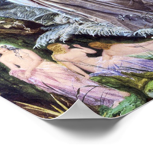 ハーミアと妖精の妖精ビクトリアンアートプリント ポスター (角)