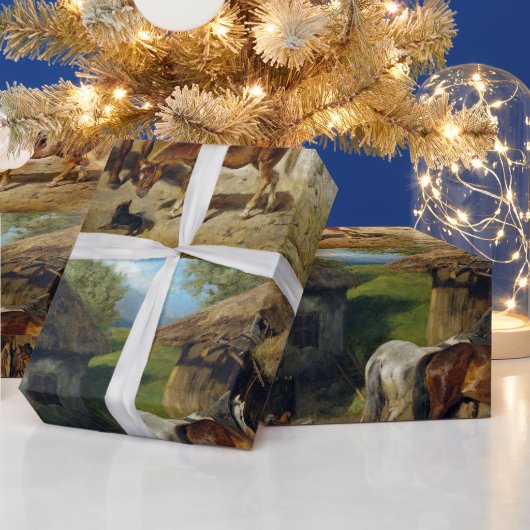 ハーミン・ビーダーマンがスタブ戦争で馬をハーネス ラッピングペーパー (クリスマス)