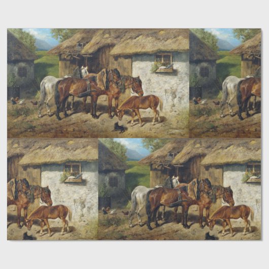 ハーミン・ビーダーマンがスタブ戦争で馬をハーネス ラッピングペーパー (フラット)