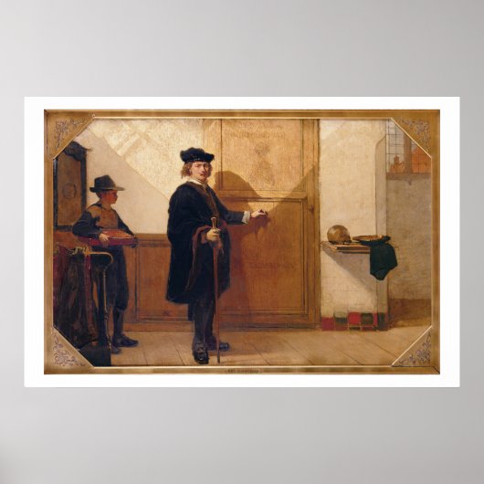 ハーメンズ・ヴァン・リージン・レンブラント(1606-69)ノッキング ポスター (正面)