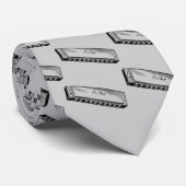 ハーモニカか青のハープ ネクタイ (ロール)