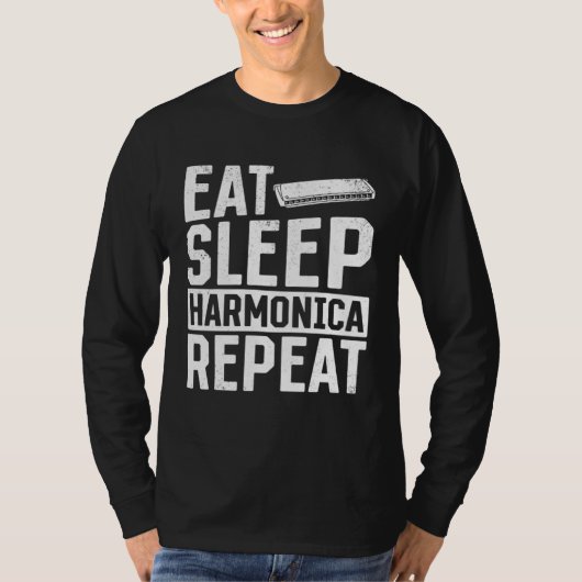 ハーモニカのある生活 ハーモニカ Tシャツ (正面)