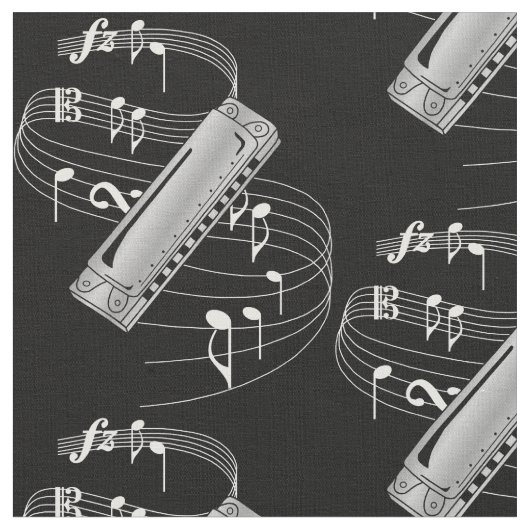 ハーモニカの生地-暗闇 ファブリック (クローズアップ)